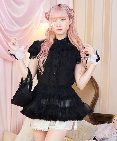 BODYLINE(ボディライン)の「ソフトチュチュパニエ(スカート・レディース・ブラック/ホワイト/オフホワイト・M)」の3枚目の写真
