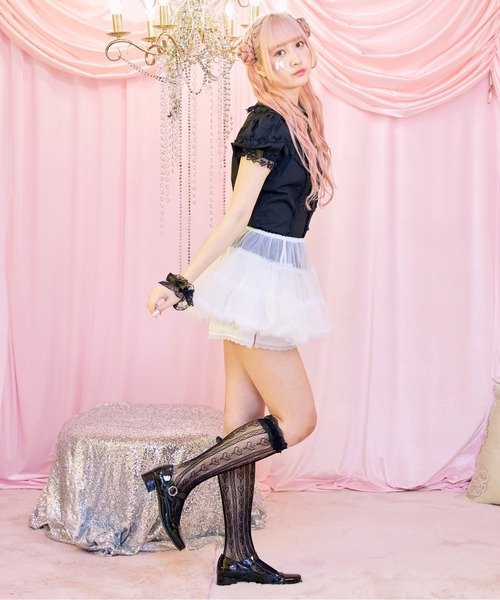 BODYLINE(ボディライン)の「ソフトチュチュパニエ(スカート・レディース・ブラック/ホワイト/オフホワイト・M)」の4枚目の写真