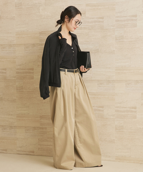 plage（プラージュ）の「《追加》R’IAM Super wide CHINO パンツ（チノパンツ・レディース・ベージュ・34/36/38）」の7枚目の写真