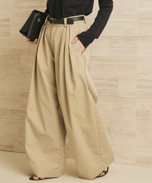 plage（プラージュ）の「《追加》R’IAM Super wide CHINO パンツ（チノパンツ・レディース・ベージュ・34/36/38）」の10枚目の写真