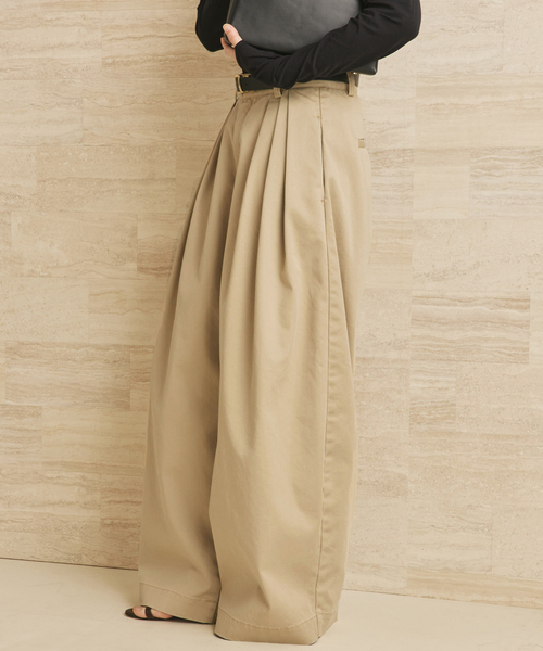 plage（プラージュ）の「《追加》R’IAM Super wide CHINO パンツ（チノパンツ・レディース・ベージュ・34/36/38）」の11枚目の写真