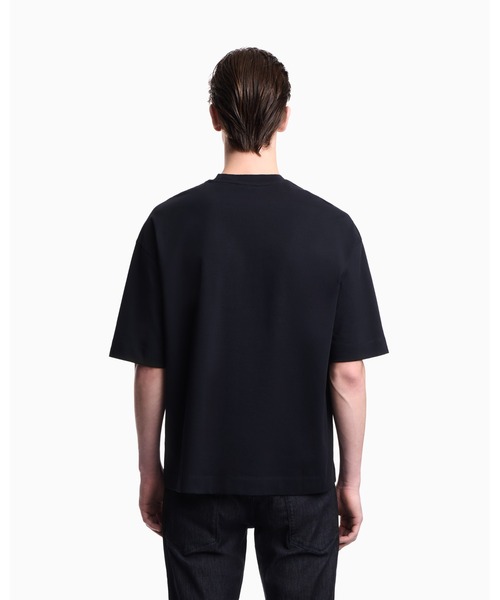 EMPORIO ARMANI(エンポリオアルマーニ)の「<オンライン限定>【エンポリオ アルマーニ】オーバーサイズTシャツ ヘビージャージー マイクロイーグル刺繍(Tシャツ/カットソー・メンズ・ネイビー/ブラウン・LARGE/MEDIUM/SMALL/X-SMALL/XX-LARGE/X-LARGE)」の4枚目の写真
