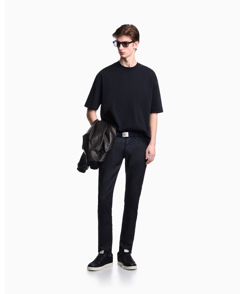 EMPORIO ARMANI(エンポリオアルマーニ)の「<オンライン限定>【エンポリオ アルマーニ】オーバーサイズTシャツ ヘビージャージー マイクロイーグル刺繍(Tシャツ/カットソー・メンズ・ネイビー/ブラウン・LARGE/MEDIUM/SMALL/X-SMALL/XX-LARGE/X-LARGE)」の6枚目の写真