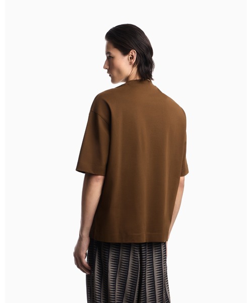 EMPORIO ARMANI(エンポリオアルマーニ)の「<オンライン限定>【エンポリオ アルマーニ】オーバーサイズTシャツ ヘビージャージー マイクロイーグル刺繍(Tシャツ/カットソー・メンズ・ネイビー/ブラウン・LARGE/MEDIUM/SMALL/X-SMALL/XX-LARGE/X-LARGE)」の8枚目の写真