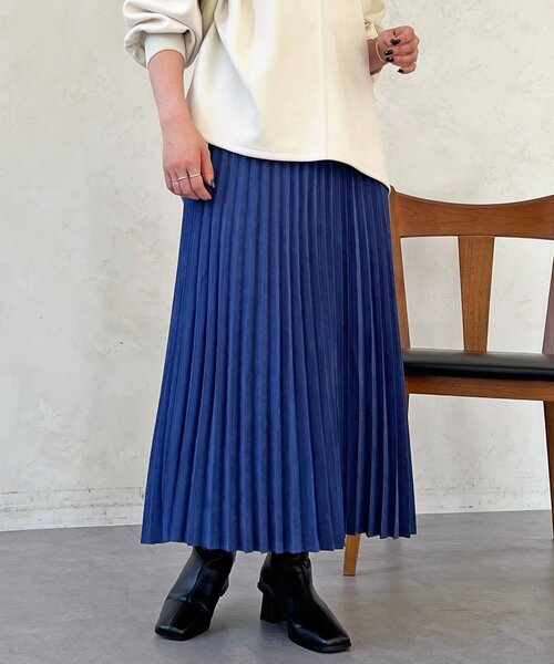 un dix cors（アンディコール）の「アコーディオンプリーツスカート（スカート・レディース・チャコールグレー/ブルー/ベージュ・FREE）」の3枚目の写真