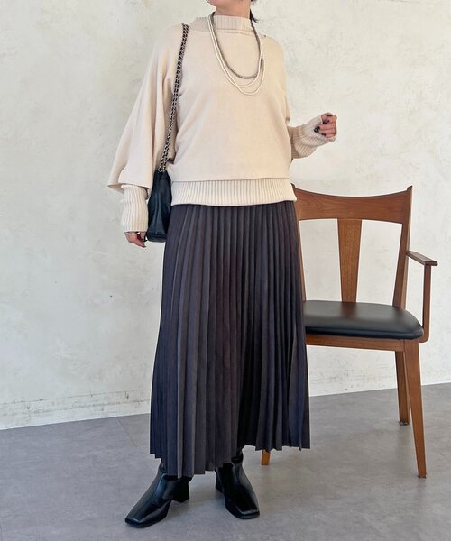 un dix cors（アンディコール）の「アコーディオンプリーツスカート（スカート・レディース・チャコールグレー/ブルー/ベージュ・FREE）」の15枚目の写真