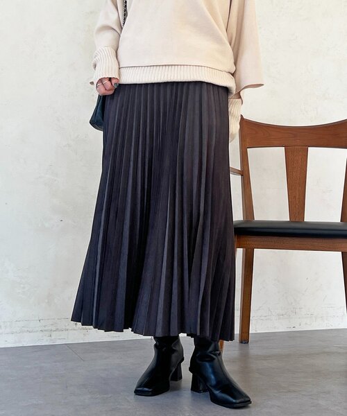 un dix cors（アンディコール）の「アコーディオンプリーツスカート（スカート・レディース・チャコールグレー/ブルー/ベージュ・FREE）」の16枚目の写真