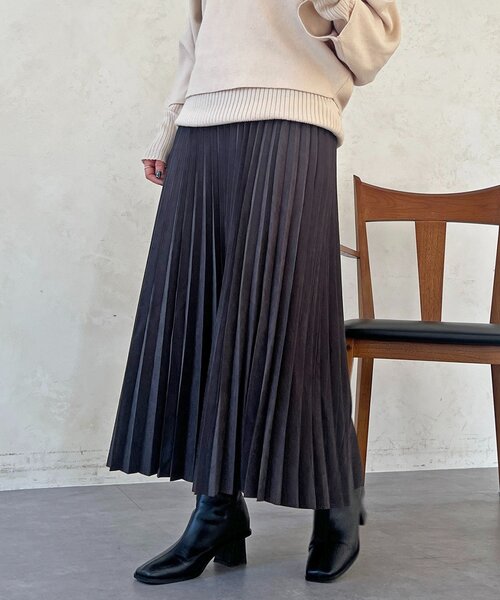 un dix cors（アンディコール）の「アコーディオンプリーツスカート（スカート・レディース・チャコールグレー/ブルー/ベージュ・FREE）」の19枚目の写真