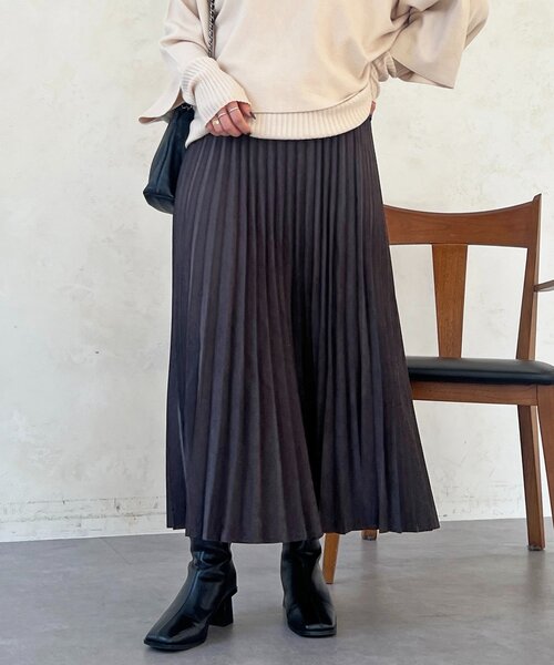 un dix cors（アンディコール）の「アコーディオンプリーツスカート（スカート・レディース・チャコールグレー/ブルー/ベージュ・FREE）」の20枚目の写真