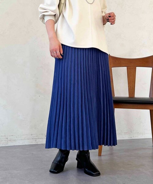 un dix cors（アンディコール）の「アコーディオンプリーツスカート（スカート・レディース・チャコールグレー/ブルー/ベージュ・FREE）」の4枚目の写真