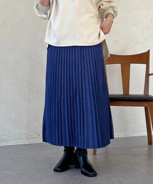 un dix cors（アンディコール）の「アコーディオンプリーツスカート（スカート・レディース・チャコールグレー/ブルー/ベージュ・FREE）」の7枚目の写真