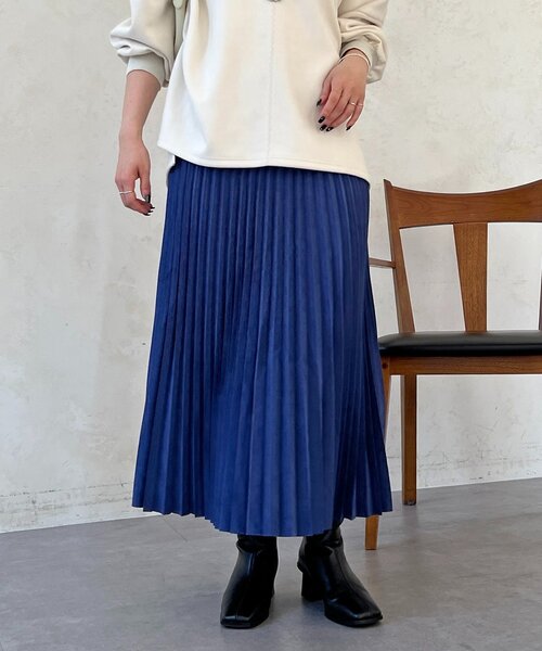 un dix cors（アンディコール）の「アコーディオンプリーツスカート（スカート・レディース・チャコールグレー/ブルー/ベージュ・FREE）」の12枚目の写真