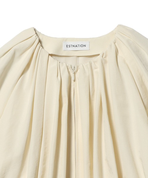 ESTNATION（エストネーション）の「ESTNATION / タックギャザー バルーンブルゾン（ブルゾン・レディース・オフホワイト/ブラック・FREE）」の5枚目の写真