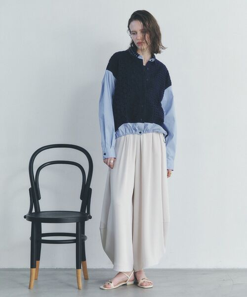 Editt by YECCA VECCA(エディットバイイェッカヴェッカ)の「コクーンドレープワイドパンツ(その他パンツ・レディース・ベージュ/ブラック/ライトベージュ・FREE)」の4枚目の写真