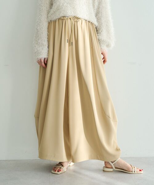 Editt by YECCA VECCA(エディットバイイェッカヴェッカ)の「コクーンドレープワイドパンツ(その他パンツ・レディース・ベージュ/ブラック/ライトベージュ・FREE)」の5枚目の写真