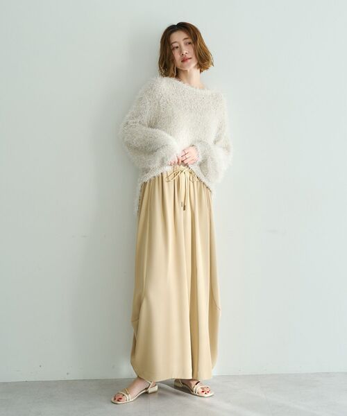 Editt by YECCA VECCA(エディットバイイェッカヴェッカ)の「コクーンドレープワイドパンツ(その他パンツ・レディース・ベージュ/ブラック/ライトベージュ・FREE)」の18枚目の写真