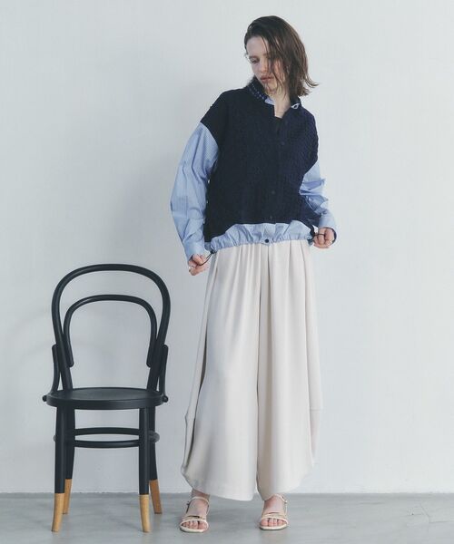 Editt by YECCA VECCA(エディットバイイェッカヴェッカ)の「コクーンドレープワイドパンツ(その他パンツ・レディース・ベージュ/ブラック/ライトベージュ・FREE)」の4枚目の写真