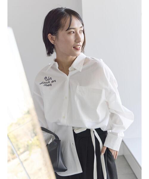 Te chichi(テチチ)の「ポイント刺繍シャツ《2026 spring catalog item》(シャツ/ブラウス・レディース・ストライプ/チェック/オフホワイト・F)」の12枚目の写真