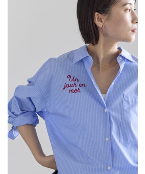 Te chichi(テチチ)の「ポイント刺繍シャツ《2026 spring catalog item》(シャツ/ブラウス・レディース・ストライプ/チェック/オフホワイト・F)」の2枚目の写真