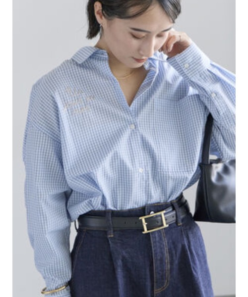 Te chichi(テチチ)の「ポイント刺繍シャツ《2026 spring catalog item》(シャツ/ブラウス・レディース・ストライプ/チェック/オフホワイト・F)」の3枚目の写真