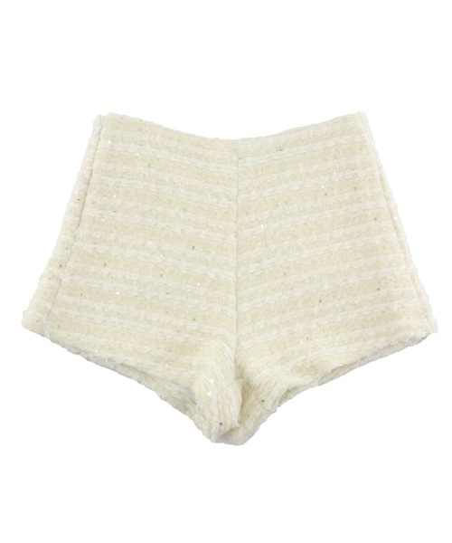 ALLuRing ChaRm(アリュリングチャーム)の「Tweed High-Waisted Shorts / ツイードハイウエストショートパンツ(その他パンツ・レディース・ホワイト/ブラック・S/M)」の7枚目の写真