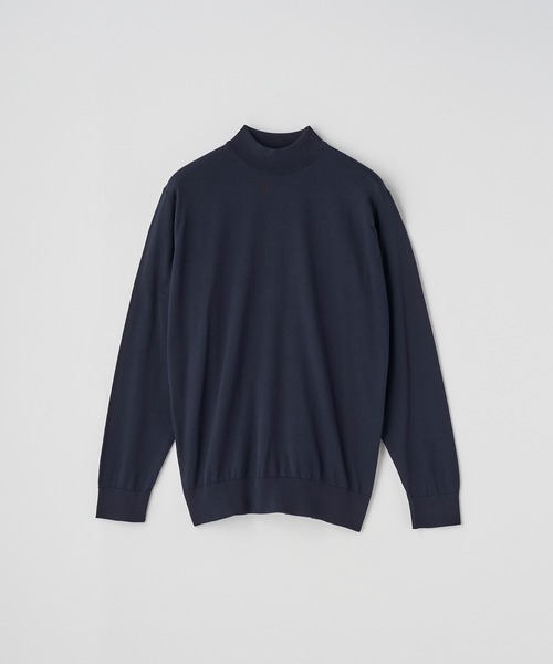JOHN SMEDLEY(ジョンスメドレー)の「コットン モックネックニットプルオーバー(ニット/セーター・メンズ・ネイビー・M/L/S)」の1枚目の写真