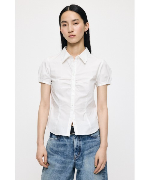 MOUSSY(マウジー)の「SHORT SLEEVE FIT シャツ(シャツ/ブラウス・レディース・ブルー系その他/ピンク/ホワイト/ネイビー系・1/2)」の2枚目の写真