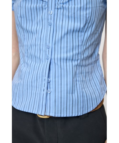 MOUSSY(マウジー)の「SHORT SLEEVE FIT シャツ(シャツ/ブラウス・レディース・ブルー系その他/ピンク/ホワイト/ネイビー系・1/2)」の14枚目の写真