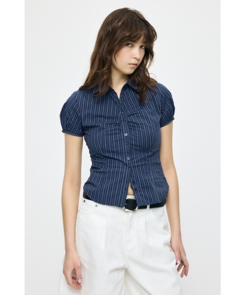 MOUSSY(マウジー)の「SHORT SLEEVE FIT シャツ(シャツ/ブラウス・レディース・ブルー系その他/ピンク/ホワイト/ネイビー系・1/2)」の16枚目の写真