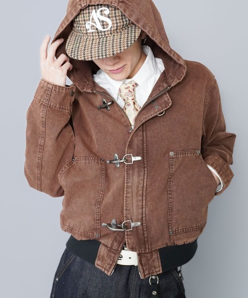 SPINNS（スピンズ）の「短丈ヴィンテージライクファイヤーマンアクティブジャケット/ダブルジップ/リアルツリーカモ/ユニセックス（その他アウター・メンズ・リアルツリーカモ/ブラウン/ブラック・ONESIZE）」の2枚目の写真