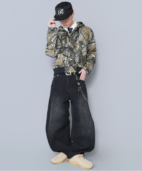 SPINNS（スピンズ）の「短丈ヴィンテージライクファイヤーマンアクティブジャケット/ダブルジップ/リアルツリーカモ/ユニセックス（その他アウター・メンズ・リアルツリーカモ/ブラウン/ブラック・ONESIZE）」の7枚目の写真