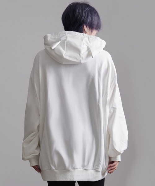 CIVARIZE（シヴァーライズ）の「『CIVARIZE/シヴァーライズ』猫プリントプルオーバーパーカー（パーカー・メンズ・ホワイト/ブラック・FREE）」の10枚目の写真