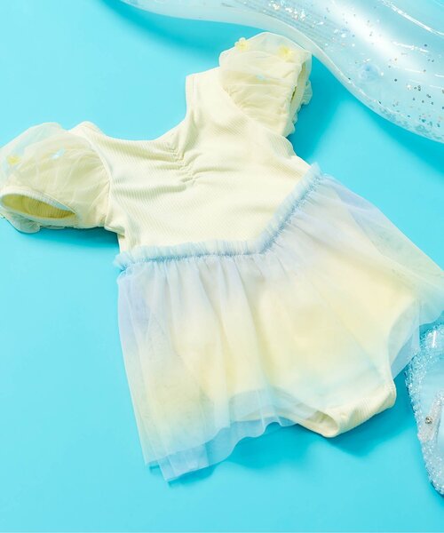 apres les cours（アプレレクール）の「【UVカット】オーロラチュールワンピース水着_ジュニア対応（水着・キッズ・イエロー/ラベンダー・80/90/100/110/120/130/140）」の2枚目の写真