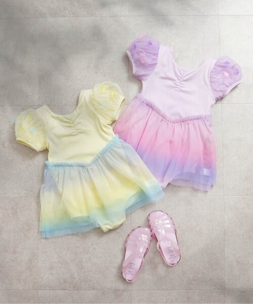 apres les cours（アプレレクール）の「【UVカット】オーロラチュールワンピース水着_ジュニア対応（水着・キッズ・イエロー/ラベンダー・80/90/100/110/120/130/140）」の12枚目の写真