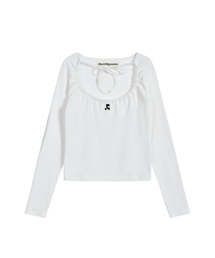 TIE LONG SLEEVE TOP - WHITE
