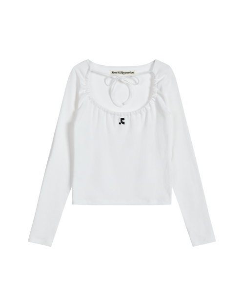 Rest&Recreation(レストアンドレクリエーション)の「TIE LONG SLEEVE TOP - WHITE(Tシャツ/カットソー・レディース・その他・ONE)」の1枚目の写真