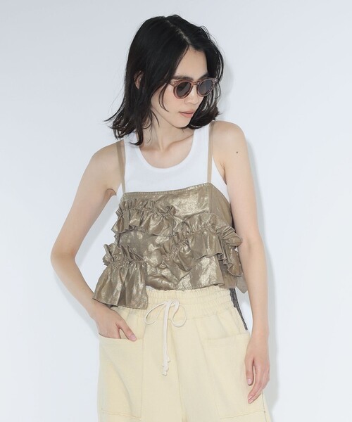 BEAMS BOY(ビームスボーイ)の「maturely / リネンフリル アンド チュール キャミソール(シャツ/ブラウス・レディース・シルバー/ゴールド・ONE SIZE)」の18枚目の写真