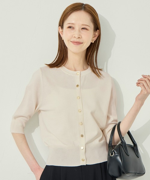 coca（coca）（コカ）の「＼再入荷／ UVカット半袖カーディガン（カーディガン/ボレロ・レディース・アイボリー/ブラック・S/M/L）」の2枚目の写真