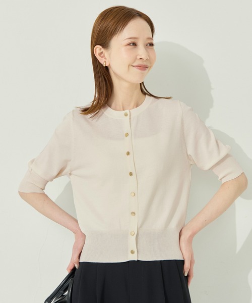coca（coca）（コカ）の「＼再入荷／ UVカット半袖カーディガン（カーディガン/ボレロ・レディース・アイボリー/ブラック・S/M/L）」の4枚目の写真