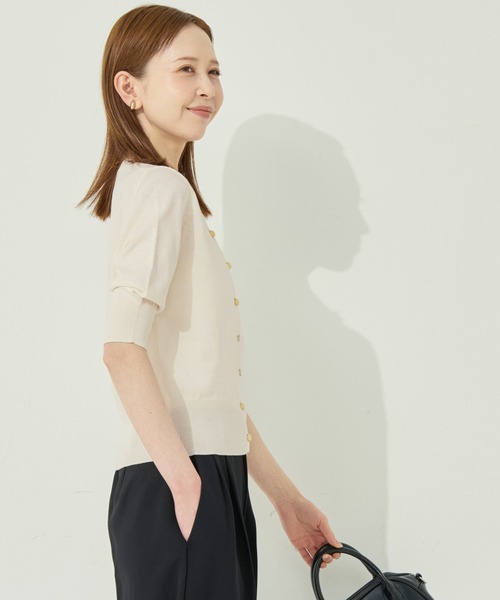 coca（coca）（コカ）の「＼再入荷／ UVカット半袖カーディガン（カーディガン/ボレロ・レディース・アイボリー/ブラック・S/M/L）」の5枚目の写真