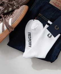 【WEB限定】[FRED PERRY/フレッドペリー] ワンポイントロゴ ティップド スポーツソックス