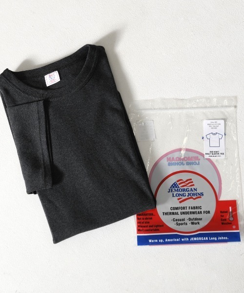 JEMORGAN（ジェーイーモーガン）の「『JEMORGAN LONG JOHNS/ジェーイーモーガンロングジョーンズ』フライス半袖クルーTシャツ【+】（Tシャツ/カットソー・メンズ・チャコール/ブラック/杢グレー/オフホワイト・L/XL/M）」の4枚目の写真