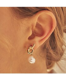 knot pearl post earring