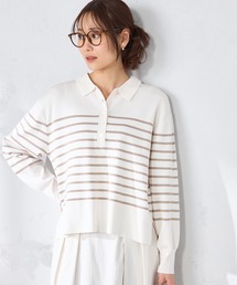 GALLORIA（ギャローリア）の「襟付きボーダーニット（ニット/セーター）」