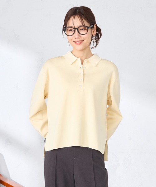 GALLORIA(ギャローリア)の「襟付きボーダーニット(ニット/セーター・レディース・イエロー/ネイビー/ベージュ・L/LL/M/S)」の12枚目の写真