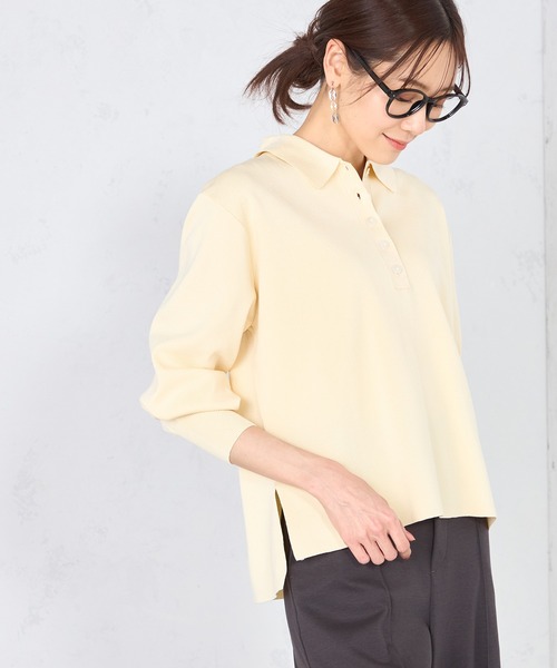 GALLORIA(ギャローリア)の「襟付きボーダーニット(ニット/セーター・レディース・イエロー/ネイビー/ベージュ・L/LL/M/S)」の14枚目の写真