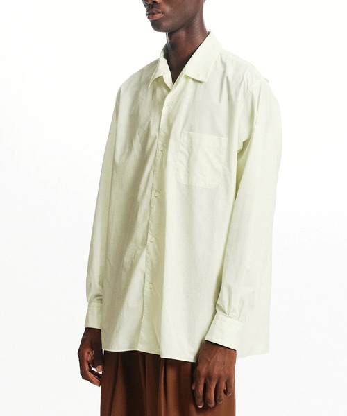 markaware（マーカウェア）の「【MARKAWARE】ITALIAN OPEN COLLAR SHIRT(オーガニックGIZA80/1タイプライター / イタリアンオープンカラーシャツ)（シャツ/ブラウス・メンズ・イエロー/ライトブルー・2）」の4枚目の写真