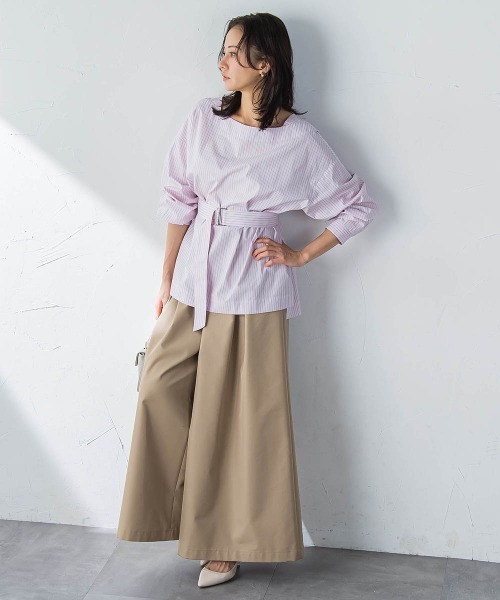 LAUTREAMONT(ロートレアモン)の「スーパーワイドチノパンツ≪花粉防止/撥水≫(チノパンツ・レディース・ネイビー/ベージュ・9号/7号)」の19枚目の写真