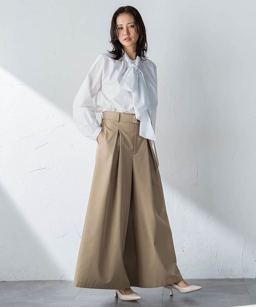 LAUTREAMONT(ロートレアモン)の「スーパーワイドチノパンツ≪花粉防止/撥水≫(チノパンツ・レディース・ネイビー/ベージュ・9号/7号)」の20枚目の写真