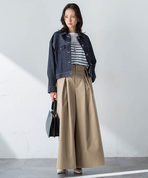 LAUTREAMONT(ロートレアモン)の「スーパーワイドチノパンツ≪花粉防止/撥水≫(チノパンツ・レディース・ネイビー/ベージュ・9号/7号)」の11枚目の写真